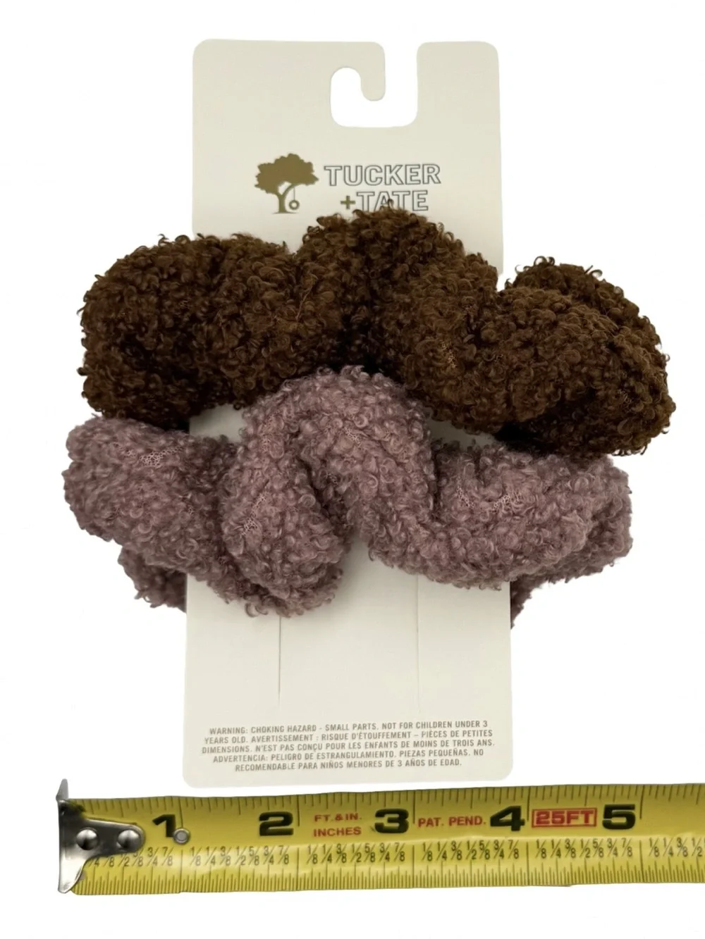 Tucker + Tate Sherpa Fleece Scrunchies 2-Pack Mauve And Brown
